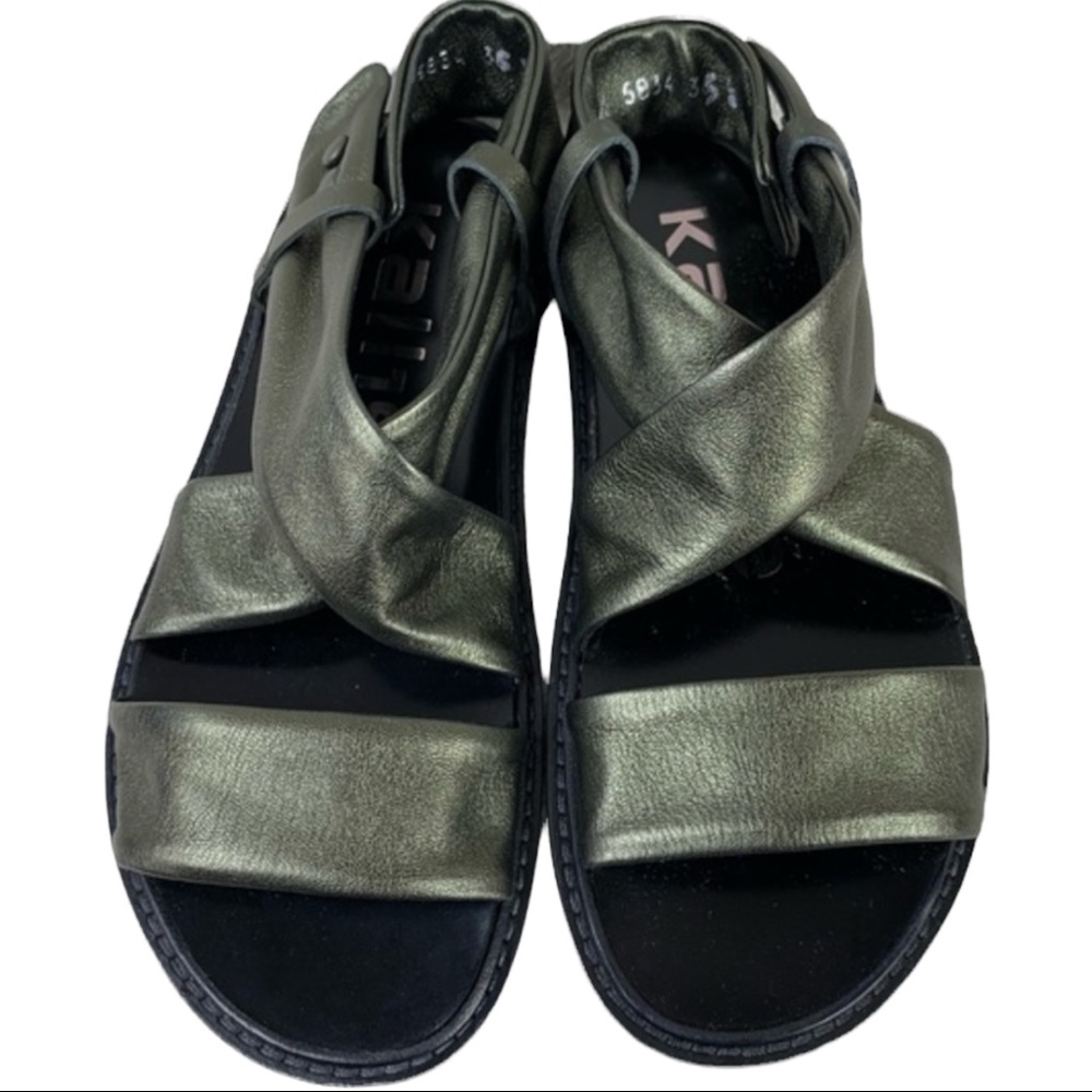 NWT Kalliste Ladies Laminato Calf Tubular Sandals